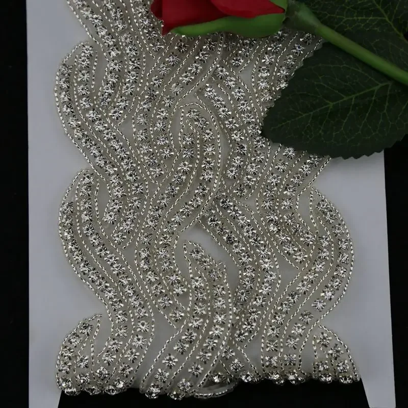 JLZXSY 1 ярд Хрустальная отделка стразы аппликация для глажки свадебная пояса