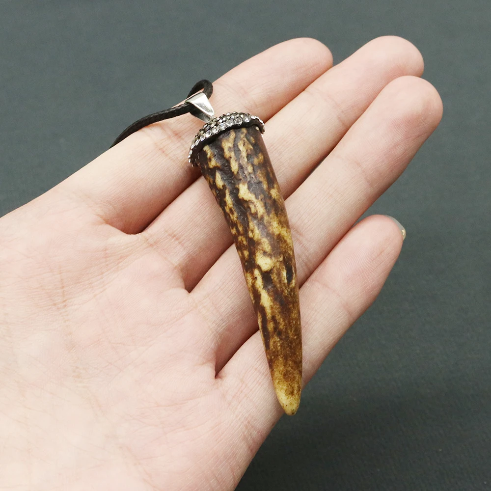 Винтажное ожерелье с подвеской в виде рога быка для мужчин модные ювелирные