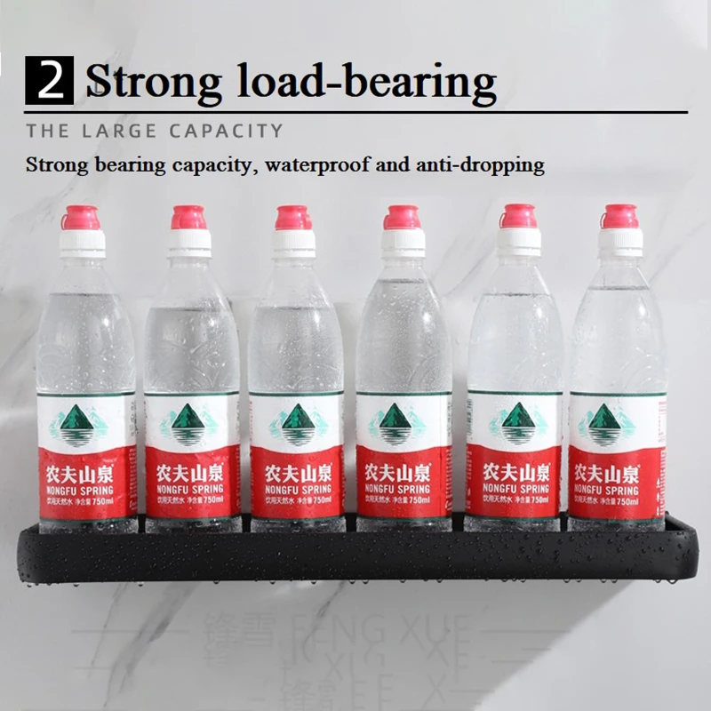 Полка для ванной комнаты без сверла органайзер стойка хранения душа черные