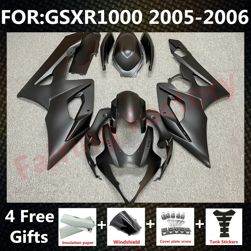 

NEW ABS Motorcycle Whole Fairing kit fit for GSXR1000 GSXR 1000 05 06 GSX-R1000 K5 2005 2006 full Fairings kits set matte black