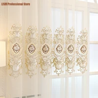 european style curtains for living dining room bedroom fresh beidou carved embroidered yarn white curtain tulle curtain