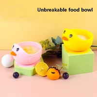 little yellow duck childrens tableware set baby dinner plate silicone sucker complementary food portable child training bowl