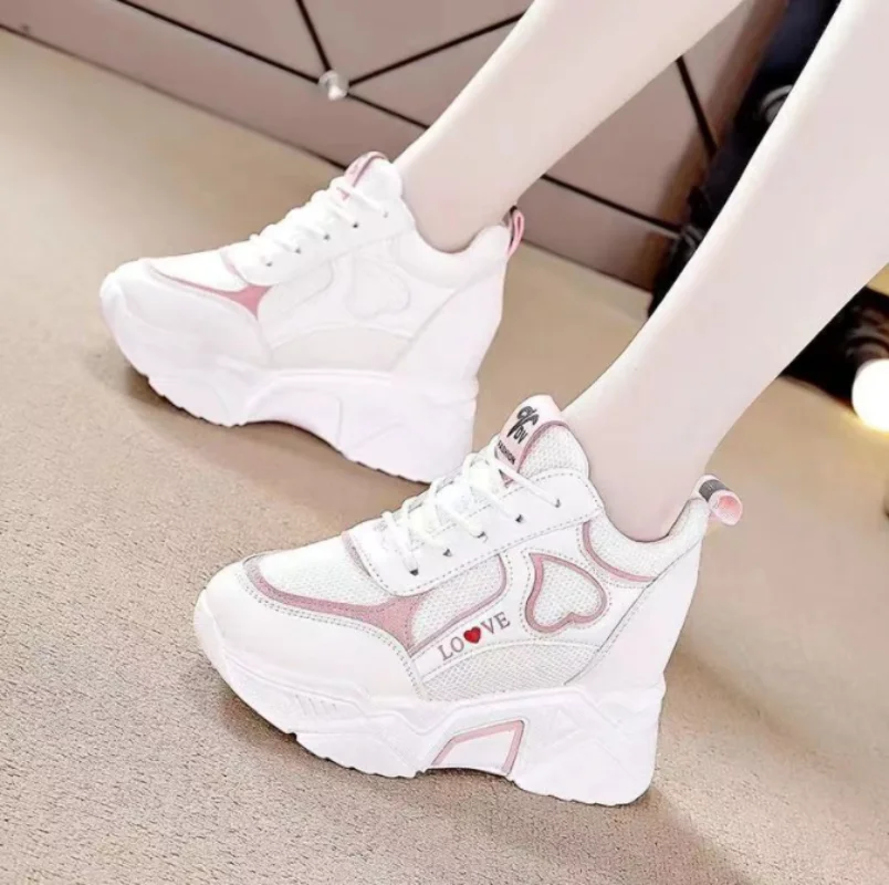 

Women's Sports Shoes 2023 New Designer Internal Elevation Platform Casual Running Vulcanized Ladies Shoes Female Sneakers Women