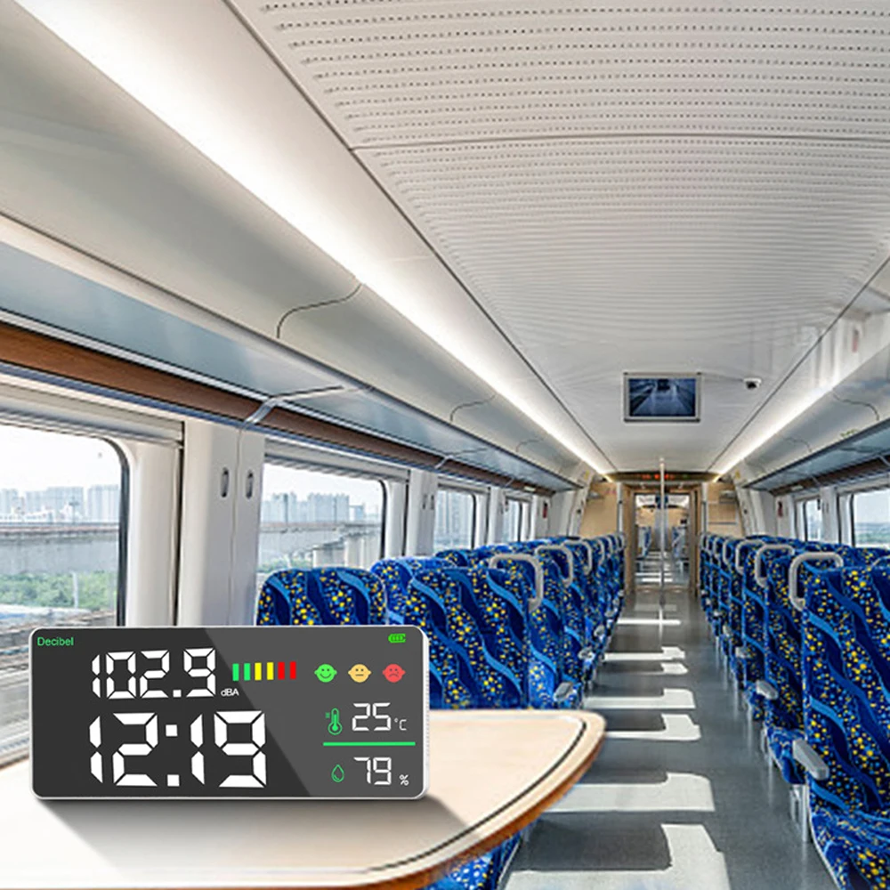 Цифровой измеритель уровня шума настенный Измеритель температуры и влажности в