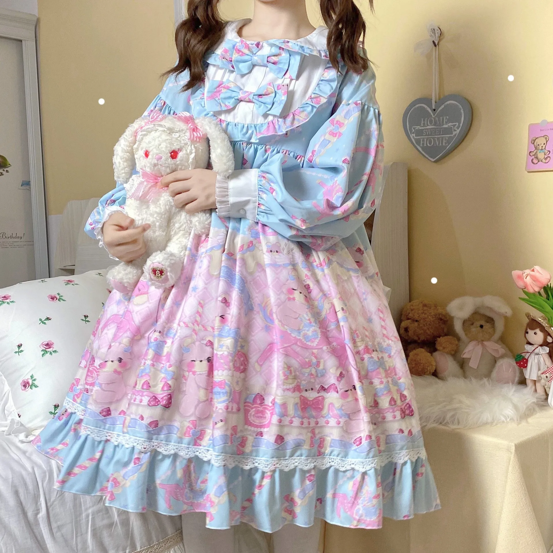 

5 Colors Original Kawaii Lolita JSK Princess Dresses Women Soft Girl Tea Party Ball Gown Party Dress Cosplay Christmas Dresses