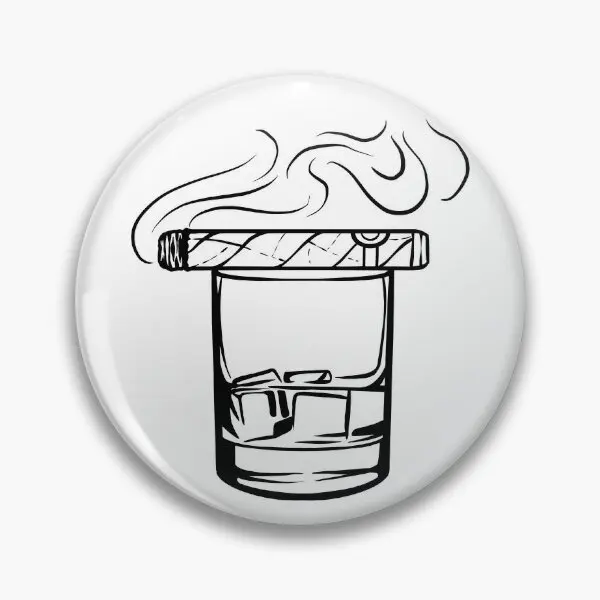 Сигара и скотч виски мягкая булавка на пуговицах забавная одежда милая лацкан