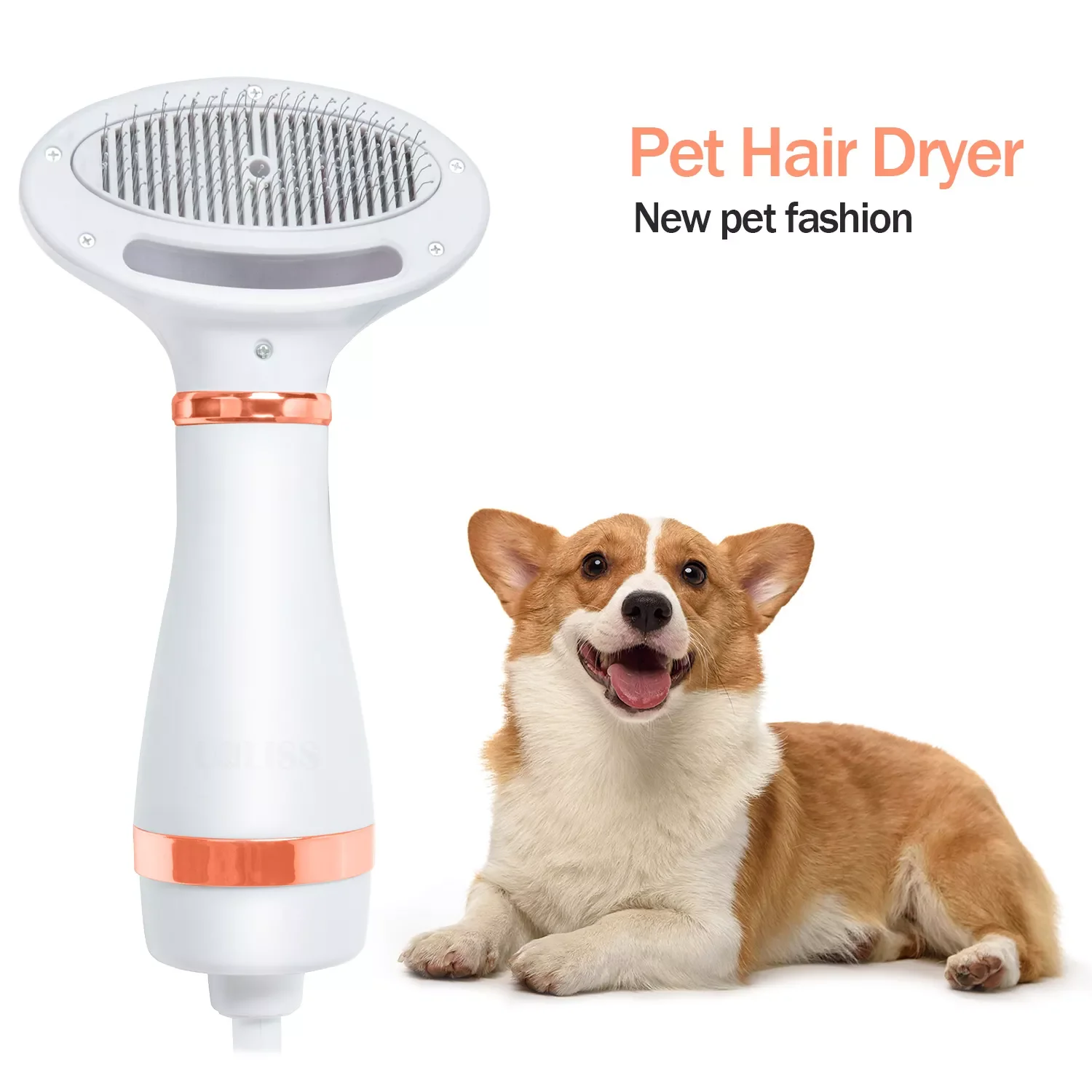 

NEW2023 Pet Hair Dryer 3 Heat Settings Portable Dog Dryer Professional Home Grooming Furry Drying Blower for Short Straight Hair