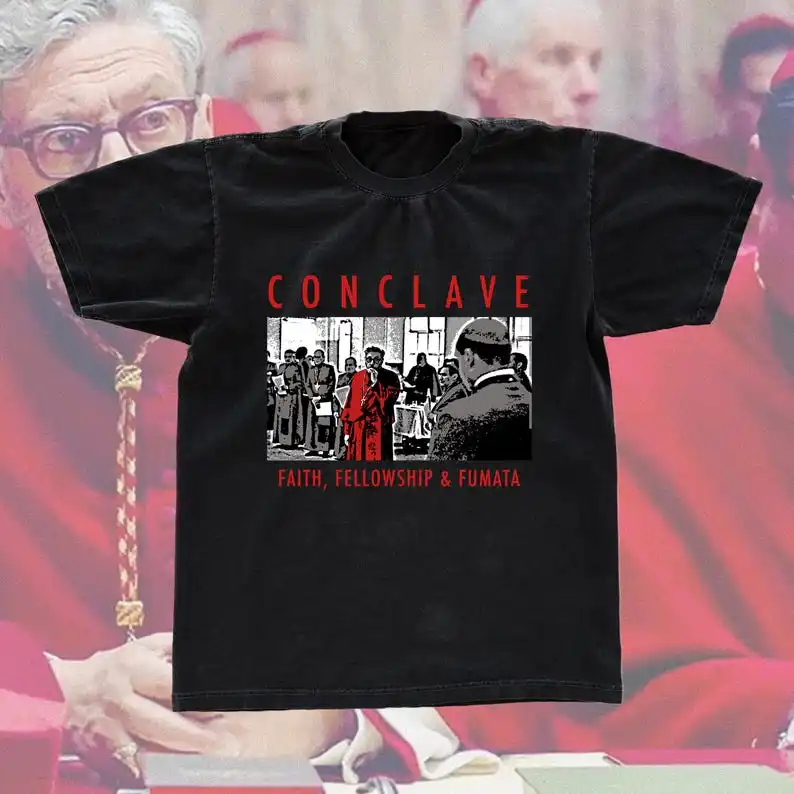 Футболка Conclave в винтажном стиле с графическим принтом |   Ретро-футболка для любителей кино, поп-культуры, подарок для любителей культового кино Эдварда Бергера (art.: 3920dbfeaf5a3) - 3920dbfeaf5a3