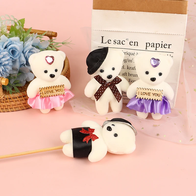 10 шт. Симпатичный мини-медведь кукла пара медведей цветочный букет Декор