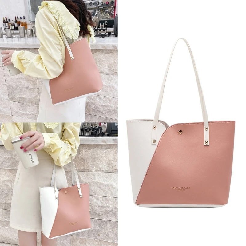 

Women PU Leather Shoulder Bag Tote Pouch Large Capacity Organizer