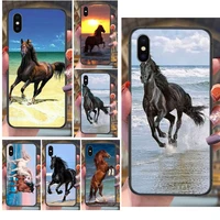 great horses running on the beach for apple iphone 13 12 mini 11 pro xs max xr x 8 7 6s 6 plus 5s se protector phone capa