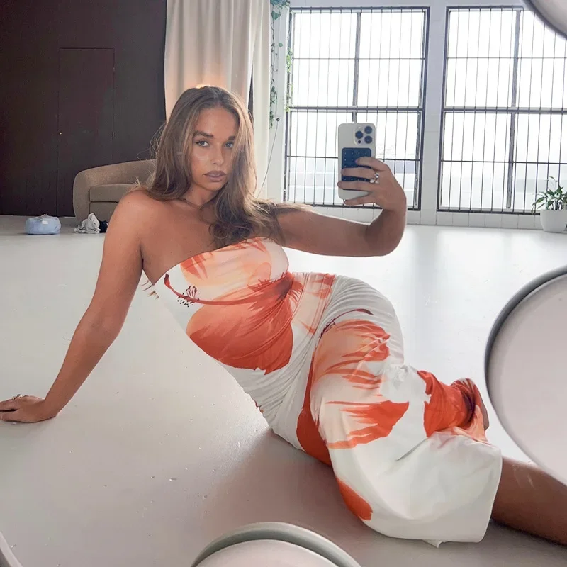 QDFEDIR женское элегантное белое летнее платье без рукавов из химического волокна