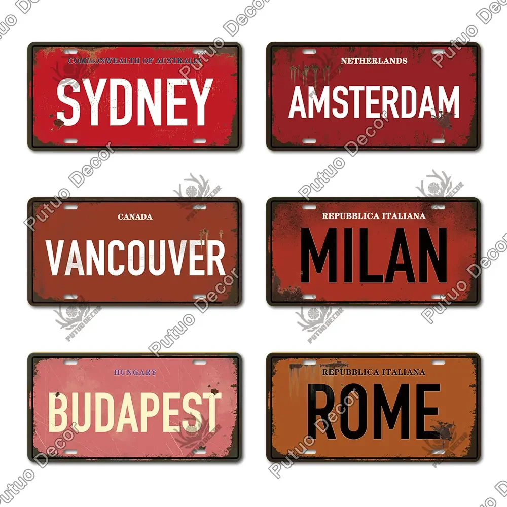 oral Decor w stylu amerykańskim żelazna tablica rejestracyjna Vintage metalowy znak dla męskiego wystroju jaskinioweg...