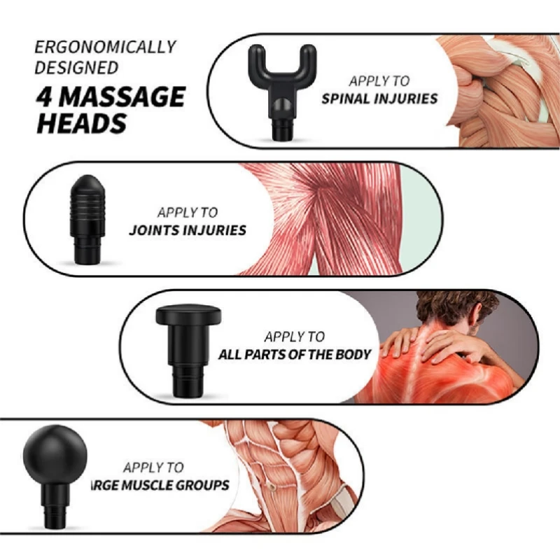 Массажный пистолет с ЖК-дисплеем портативный перкуссионный массажер для тела