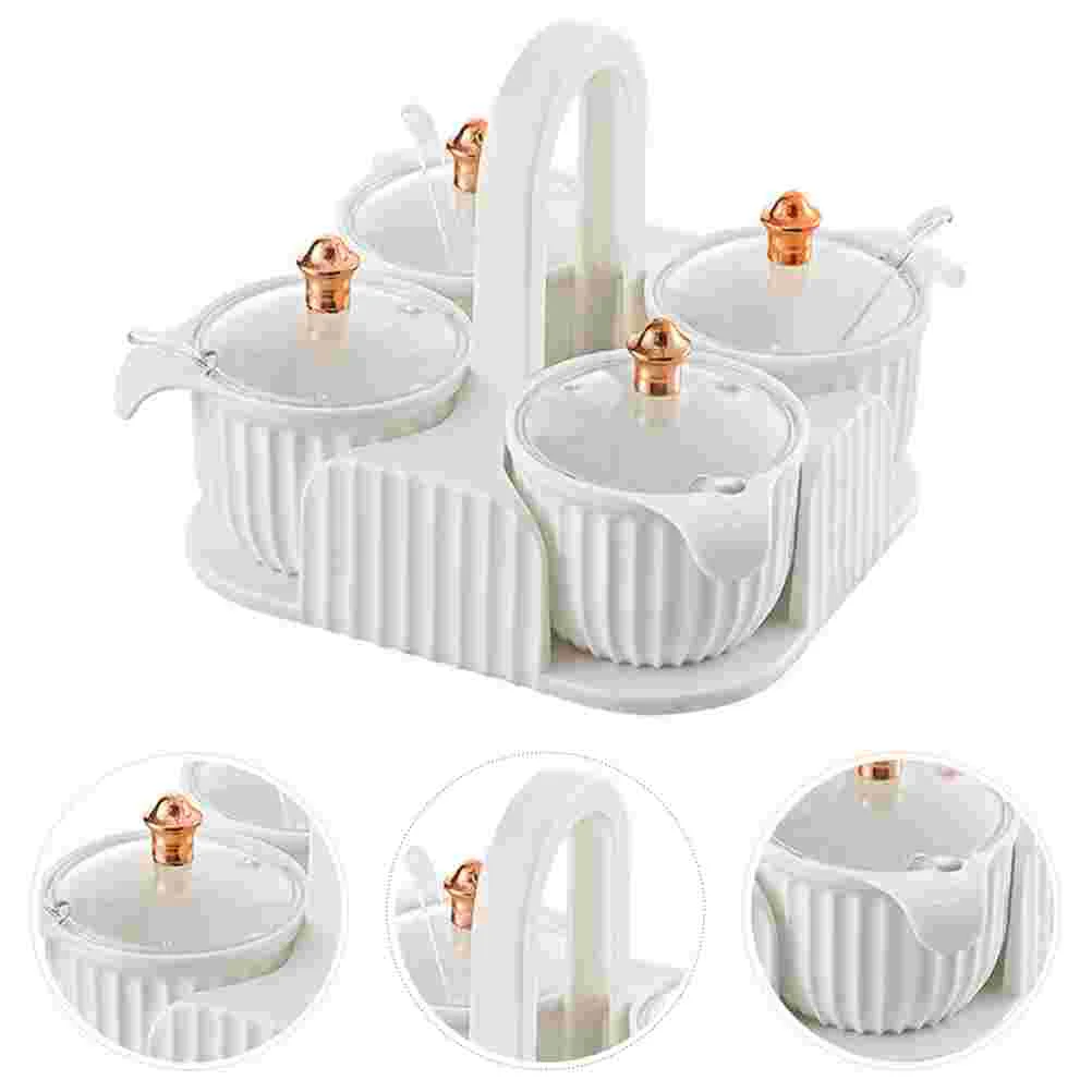 

Condiment Jars Ceramic Jar Sugarlids Container Containers Kitchen Sauce Seasoning Box Spoonsset Salt Storage Server Bowl Dip