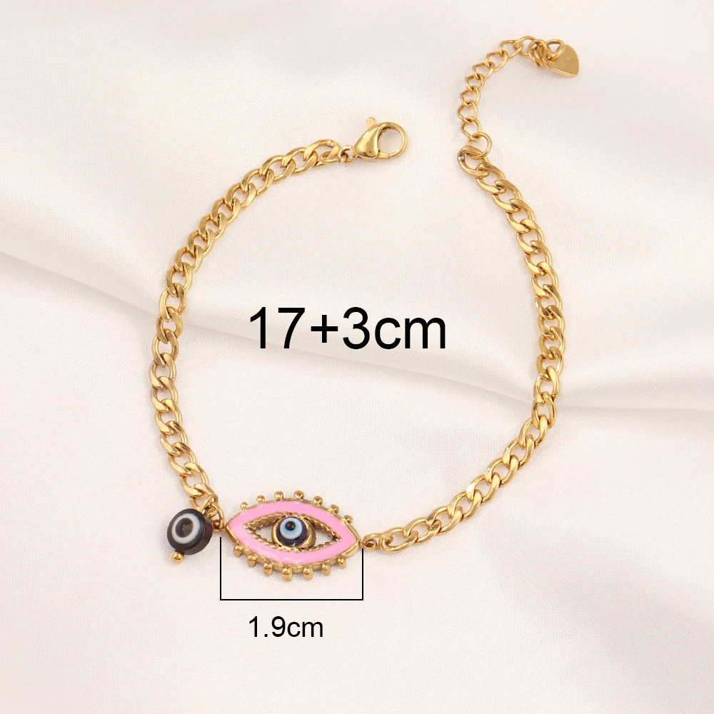 Модный Красочный эмалированный женский браслет от сглаза позолоченный из