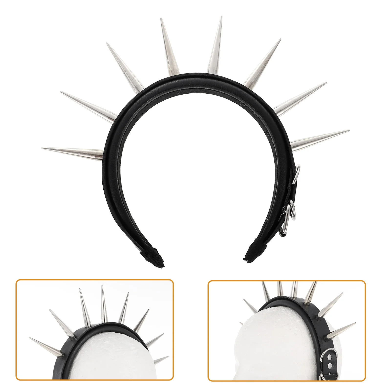 

Hair Headband Accessories Partyband Headdress Rivet Hoop Spike Headbands Baroque Costume Punk Fashion Studded Spiked Woman