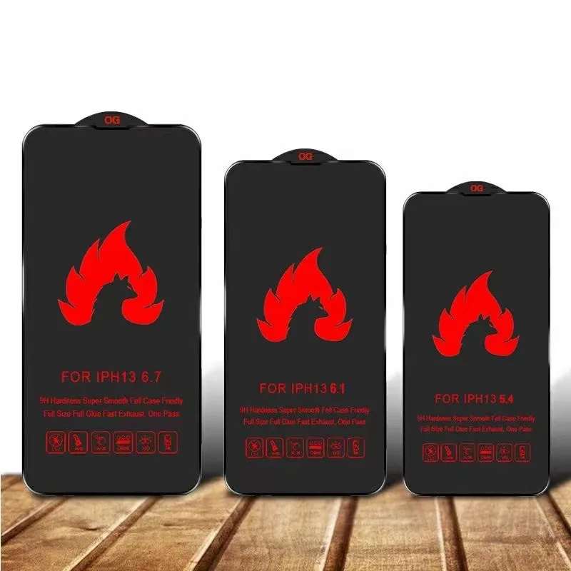 10pcs Fire Wolf 0.25MM ESD anti-static anti dust Tempered Glass For iPhone 14 13 12 Pro Max iPhone XS 12 11 screen protector