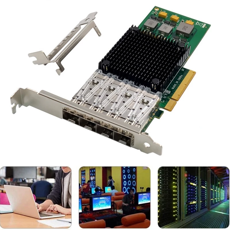 

Ethernet Network Card ST7322 Broadcom Netxtreme 4XSFP Network Card Optical Fiber LC 10 Gigabit Ethernet Network Card