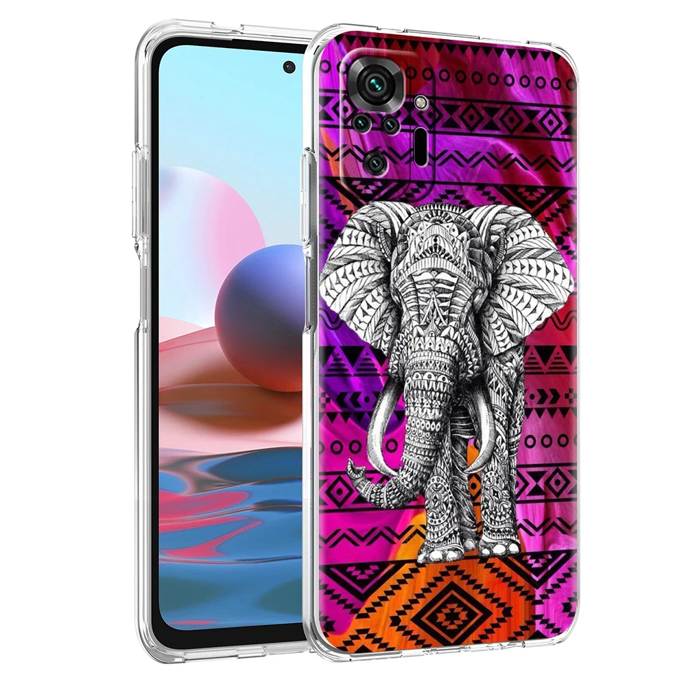 Elephant Transparent Phone Case for Redmi Note 11 11T 10S 8A 9A 9C 7 8 9 10 K40 4G Plus Pro 4G Soft Cover Shell Fundas Coque Bag