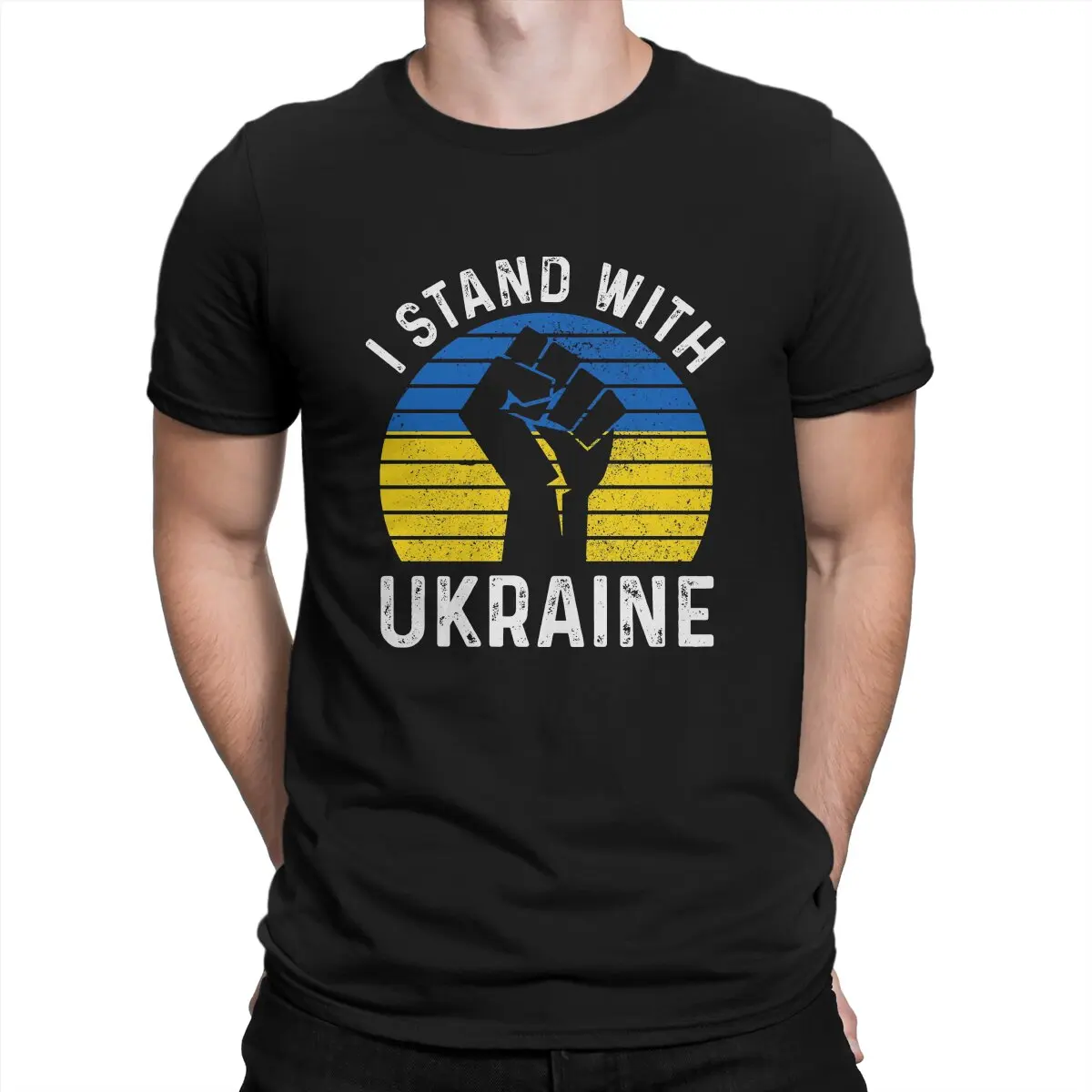 

Casual I Stand in Ukraina T-Shirts Men Crewneck Pure Cotton T Shirt Stop the Wars No War Short Sleeve Tee Shirt