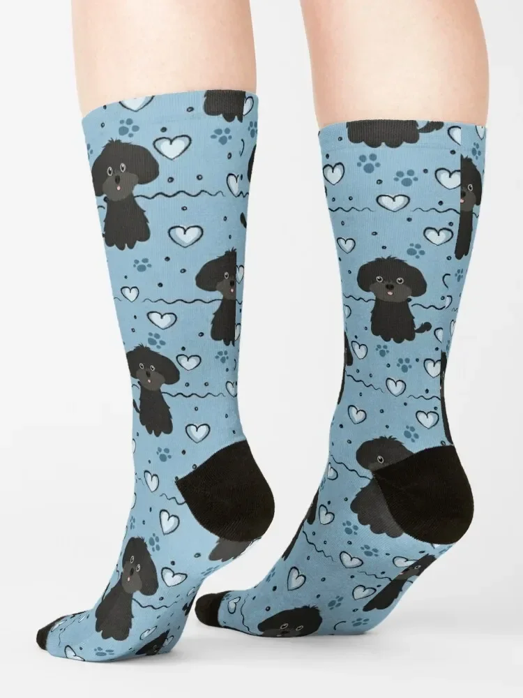 Черные носки Love Shih Poo Shihpoo Tzu смешанные теплые зимние роскошные женские для мужчин