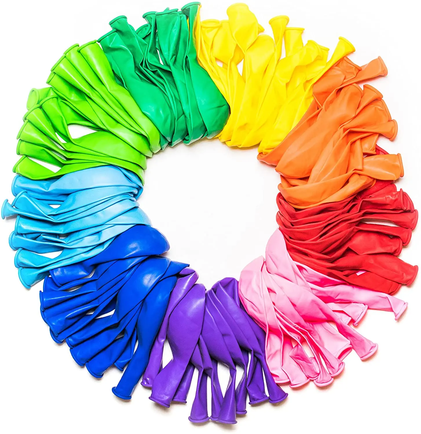 

Balloons Rainbow Set 100 Pack 10 Inches Assorted Bright Colors Made with Strong Multicolored Late for Helium Party Baby Shower