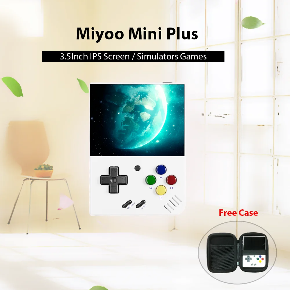 

Портативная игровая консоль Miyoo Mini Plus с сумкой, экран 3,5 дюйма, Wi-Fi симуляторы с открытым исходным кодом, PS1 128G, 12000 игр, установленный подарок для мальчика