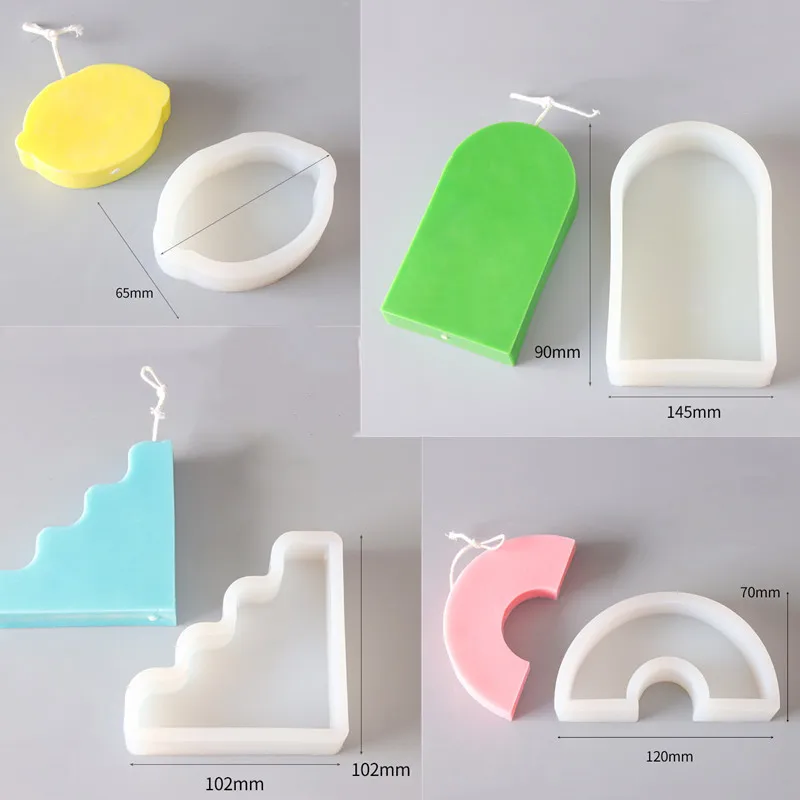

Geometry Shape Candle Mold Diy Handmade Polygon Candles Resin Ornaments Making Tools Aromatherapy Plaster Mould Home Decorations