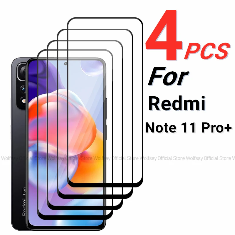 Закаленное стекло для Xiaomi Redmi Note 11 Pro Plus 2/4 шт. защитная пленка экрана 5G полное