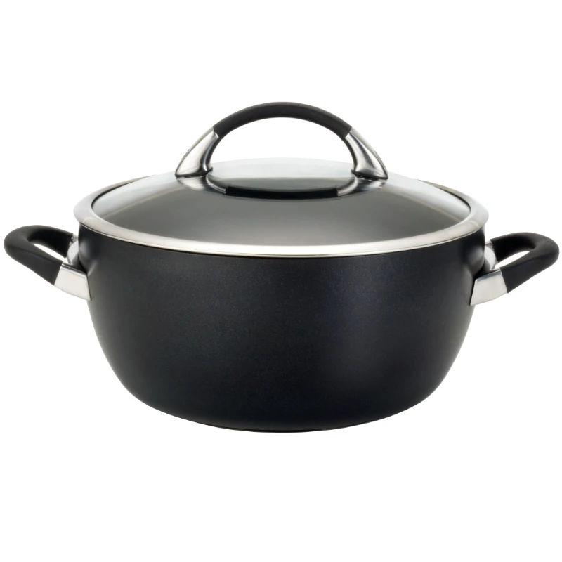 

Symmetry Hard-Anodized Nonstick Casserole Pan with Lid, 5.5-Quart, Black