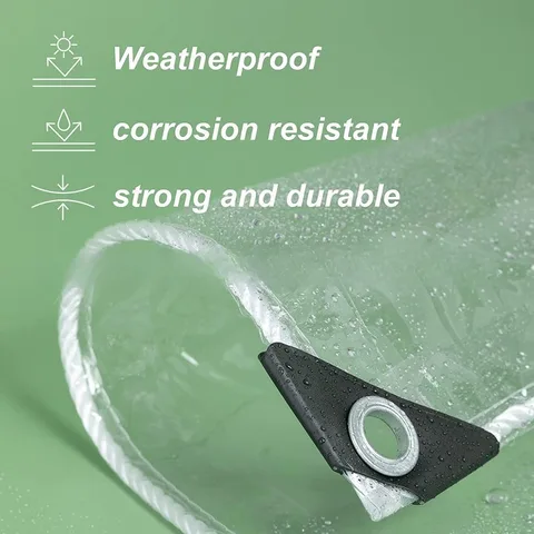 2 м ПВХ прозрачный брезент холст сочные растения брезент крышка балкон окна непромокаемый белый веревочный край несколько спецификаций