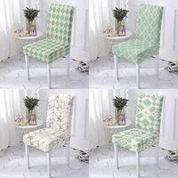 simple stripe pattern print stretch chair cover high back dustproof home dining room decor chairs living room lounge chair