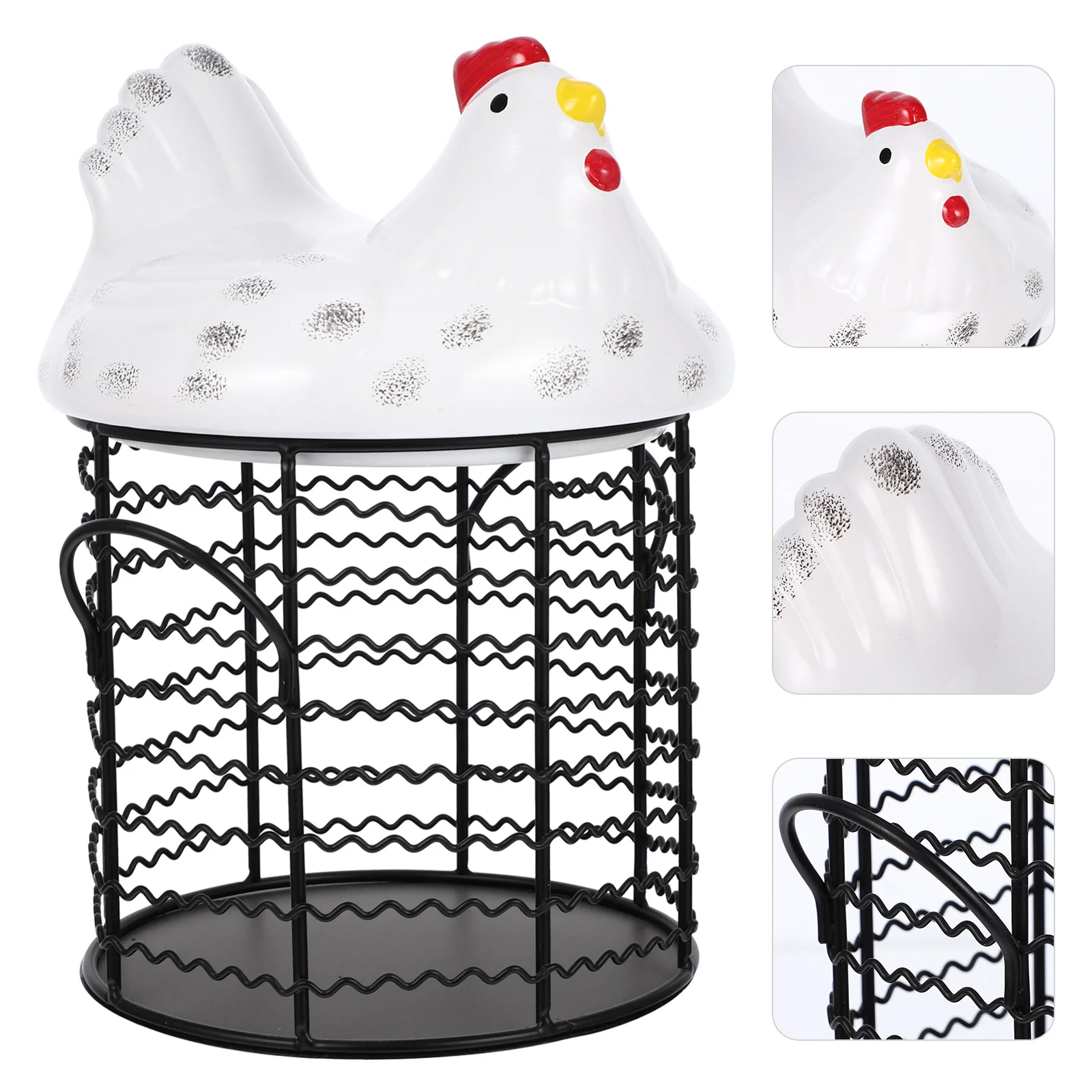

Basket Egg Wire Chickeneggs Metal Storage Decor Holder Container Fruit Gathering Fresh Baskets Collecting