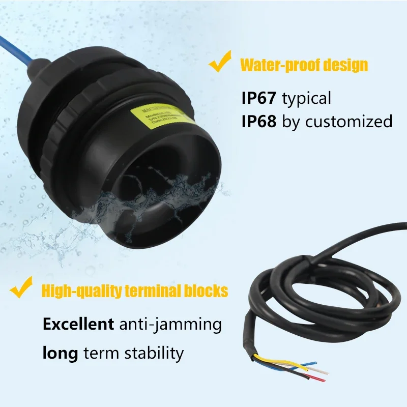 Датчик 4-20 мА Rs485 Бесконтактный ультразвуковой датчик уровня водяного топливного