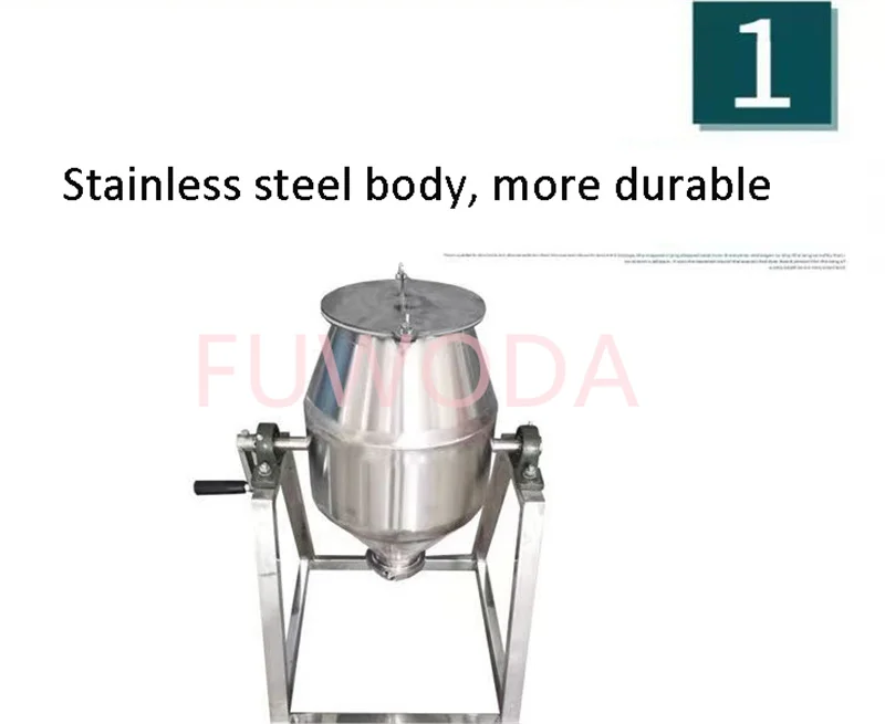 5л ручной смеситель для сухого порошка барабанный миксер блендер из нержавеющей