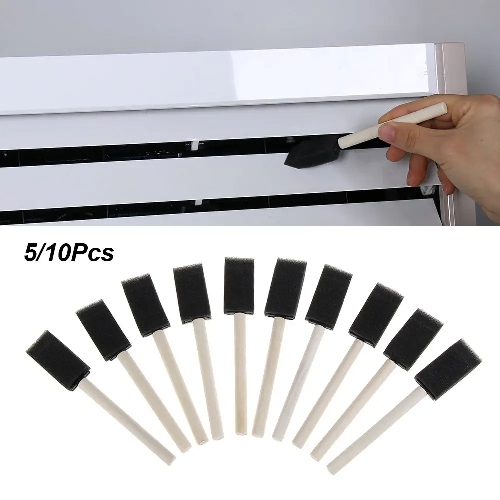

5/10Pcs Car Air Conditioner Vent Outlet Keyboard Dust Cleaning Wooden Handle Auto Detailing Sponge Brush Car Clean Tool