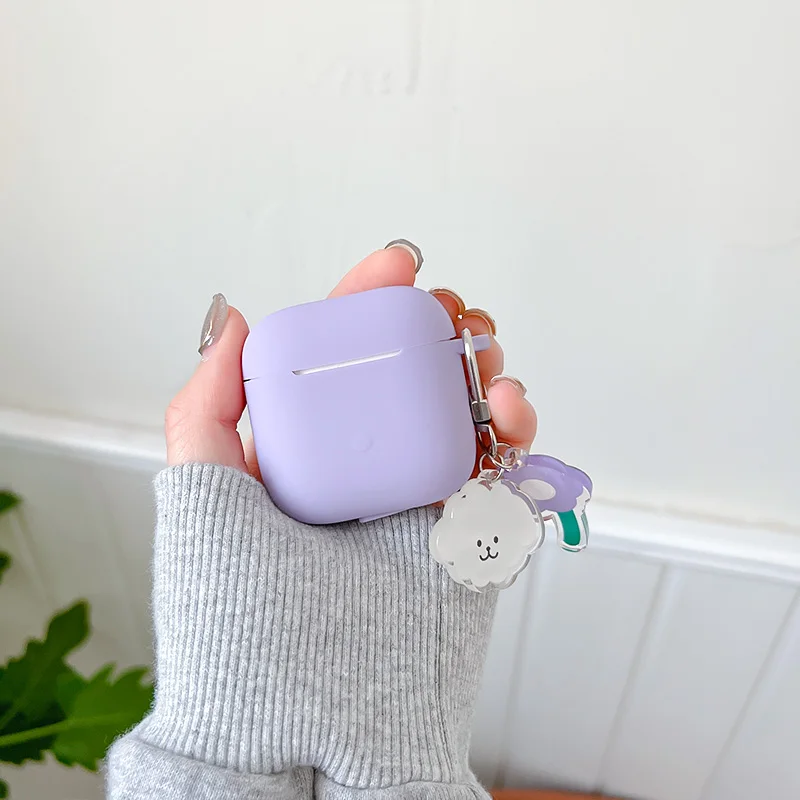 

fundas Purple Tulip Flower case Redmi Buds 3 Case cartoon Bear Silicone TPU Earphone Cover For Xiaomi redmi buds3 Case