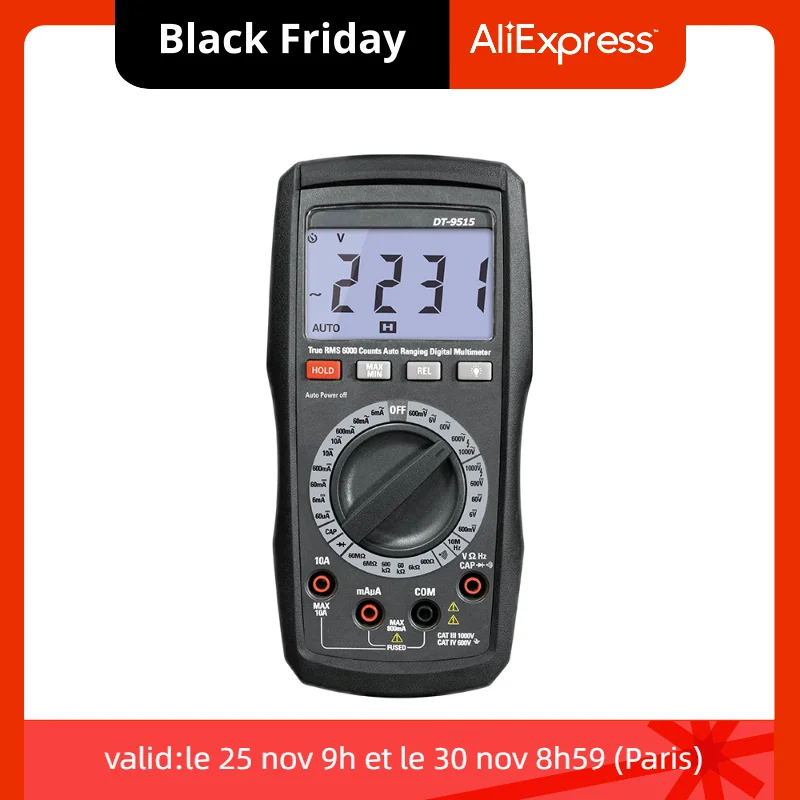 

DT-9515 New Digital Multimeter Tester with True RMS Function