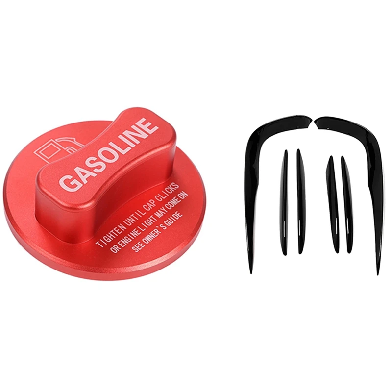 

2 Set Car Accessories: 1 Pcs Car Fuel Tank Cap Trimming & 1 Set Car Front Bumper Spoiler Splitter Cover