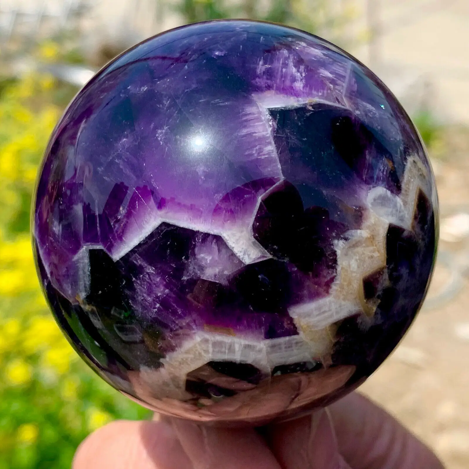 

1PC Natural Dream Amethyst Ball Polished Globe Massaging Sphere Reiki Healing Stone Home Decoration Exquisite Gifts