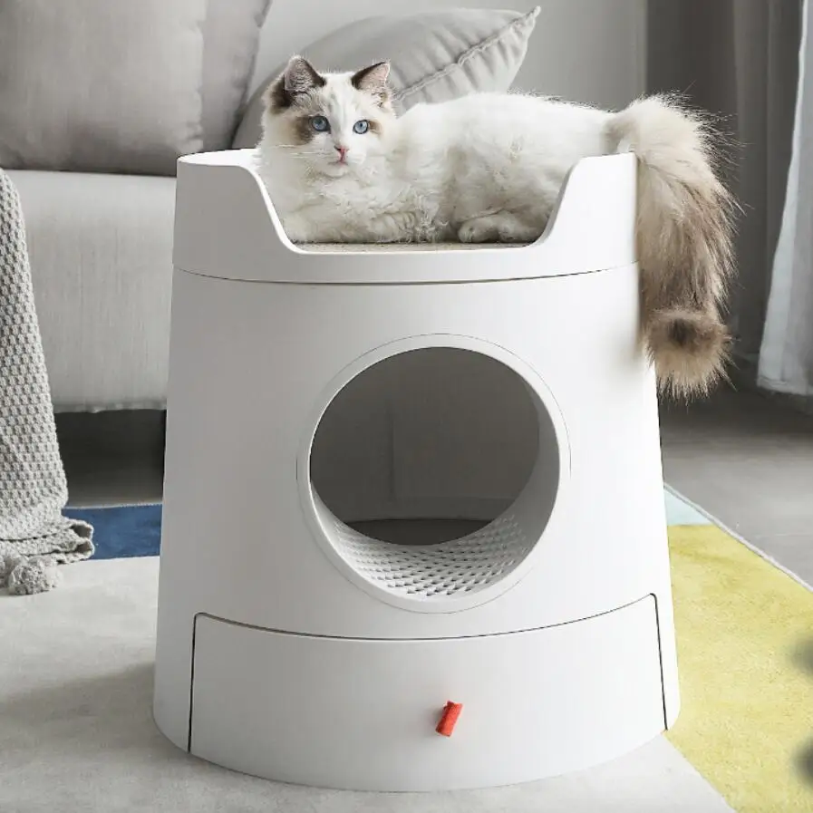 

Castle Shaped Cat Litter Box Fully EnClosed Sandbox Cat Tray Toilet Detachable Deodorant Kitten Litter Box Decorations Cama Gato