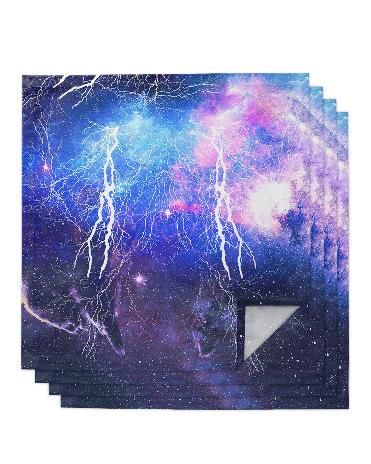 

Romantic Starry Sky In Lightning 4/6/8pcs Cloth Napkin Table Decor Dinner Towel for Kitchen Plates Mat Wedding Party Decoration