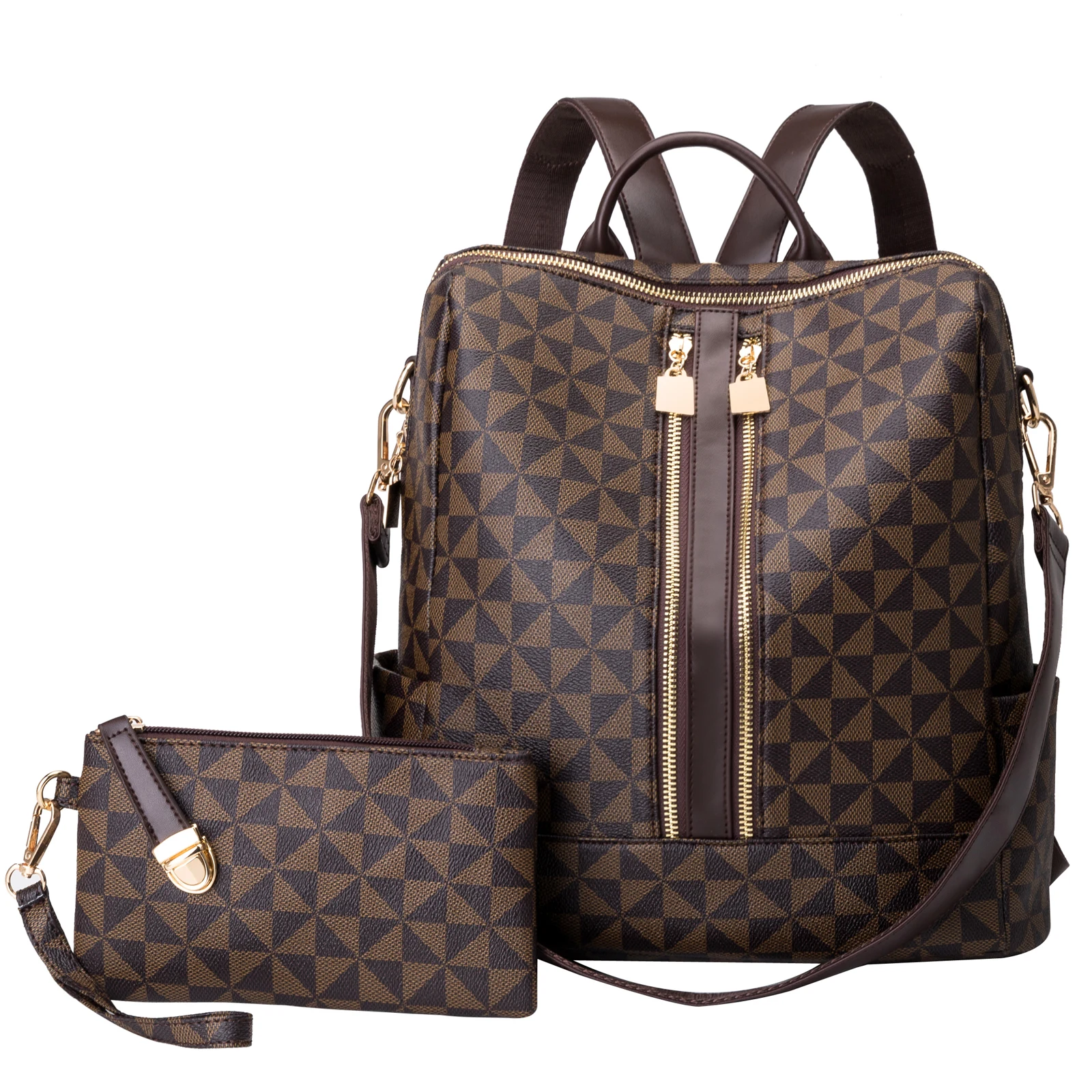 

Luxury Brand Design Women Backpack Windmill Pattern Two-piece Women's Casual Backpack 2022 New Luxury Schoolbag Women's Backpack