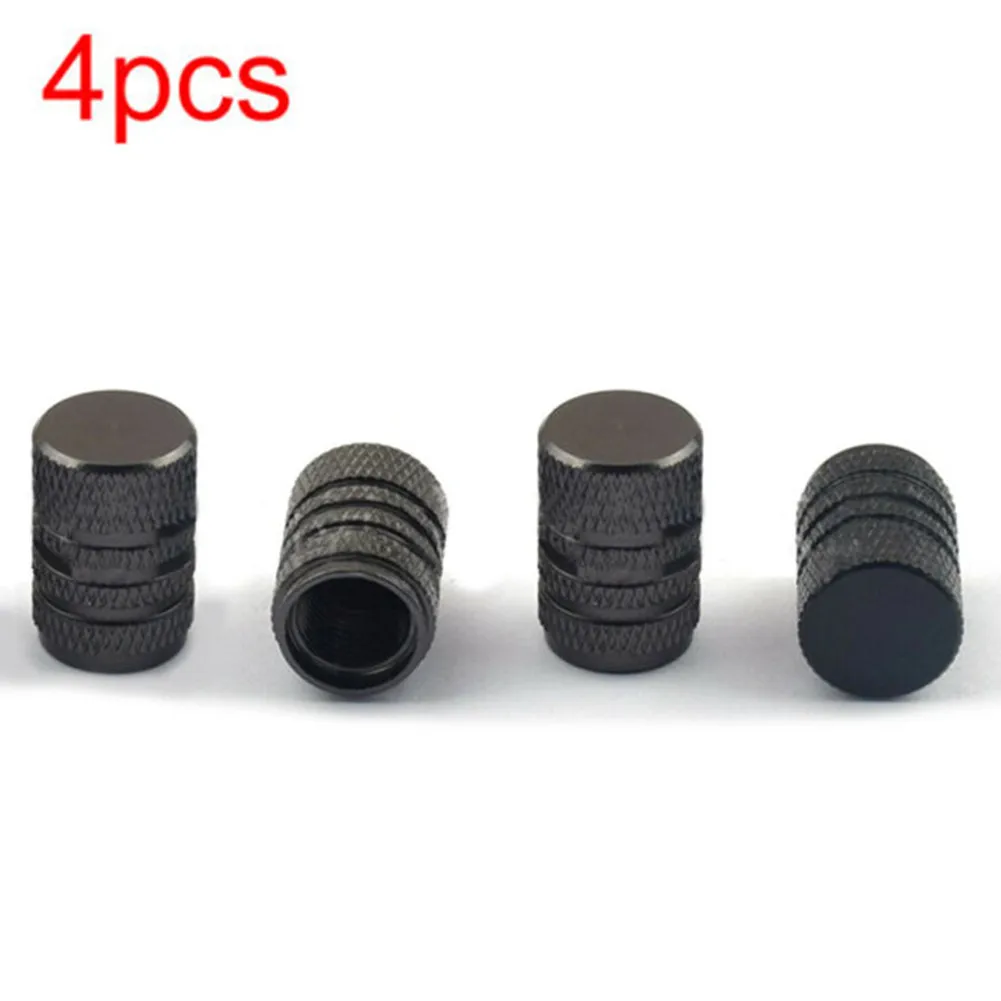 

Stems Valve Cap 0.63*0.39inch 1.6*1cm 4pcs Accessories Aluminium Black