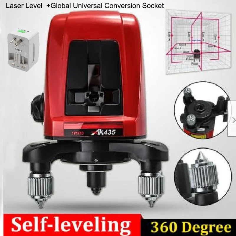 

Dreamburgh Laser Level Portable 360 Degree Self-leveling Cross Laser Diagnostic tools Dot Horizonatal Vertical Line Lazer Level
