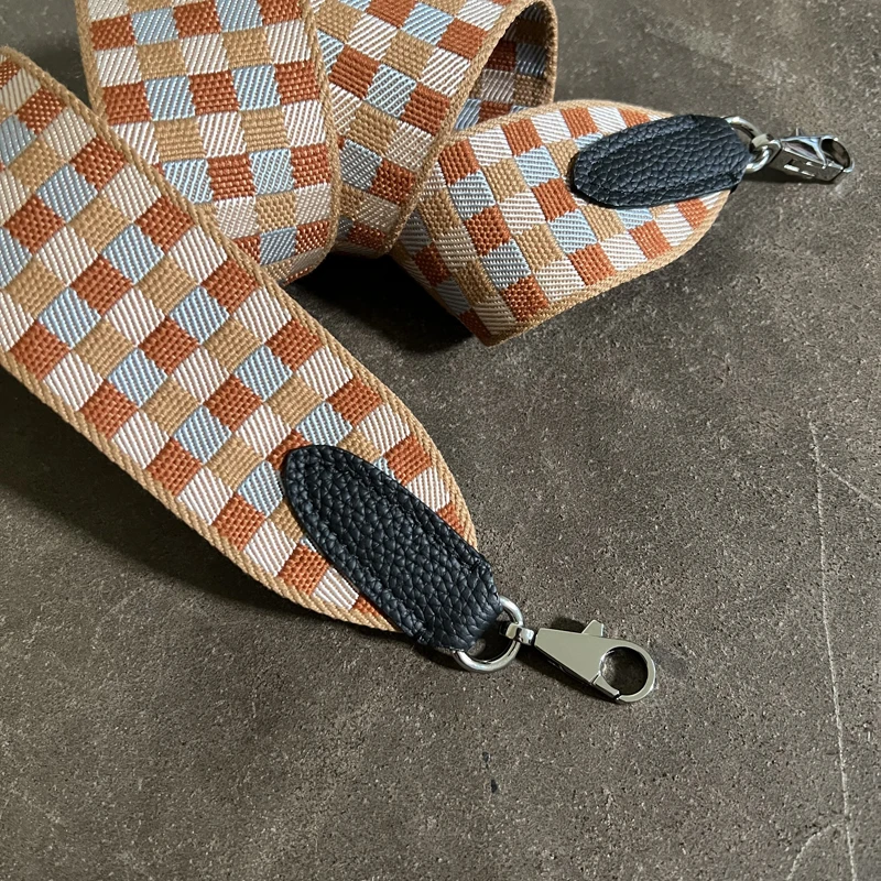 Kelly Bag Strap Luxury Gold Buckle Silver Buckle Wide Canvas Shoulder Strap Colorful Woven Web Leather Leather Accessories