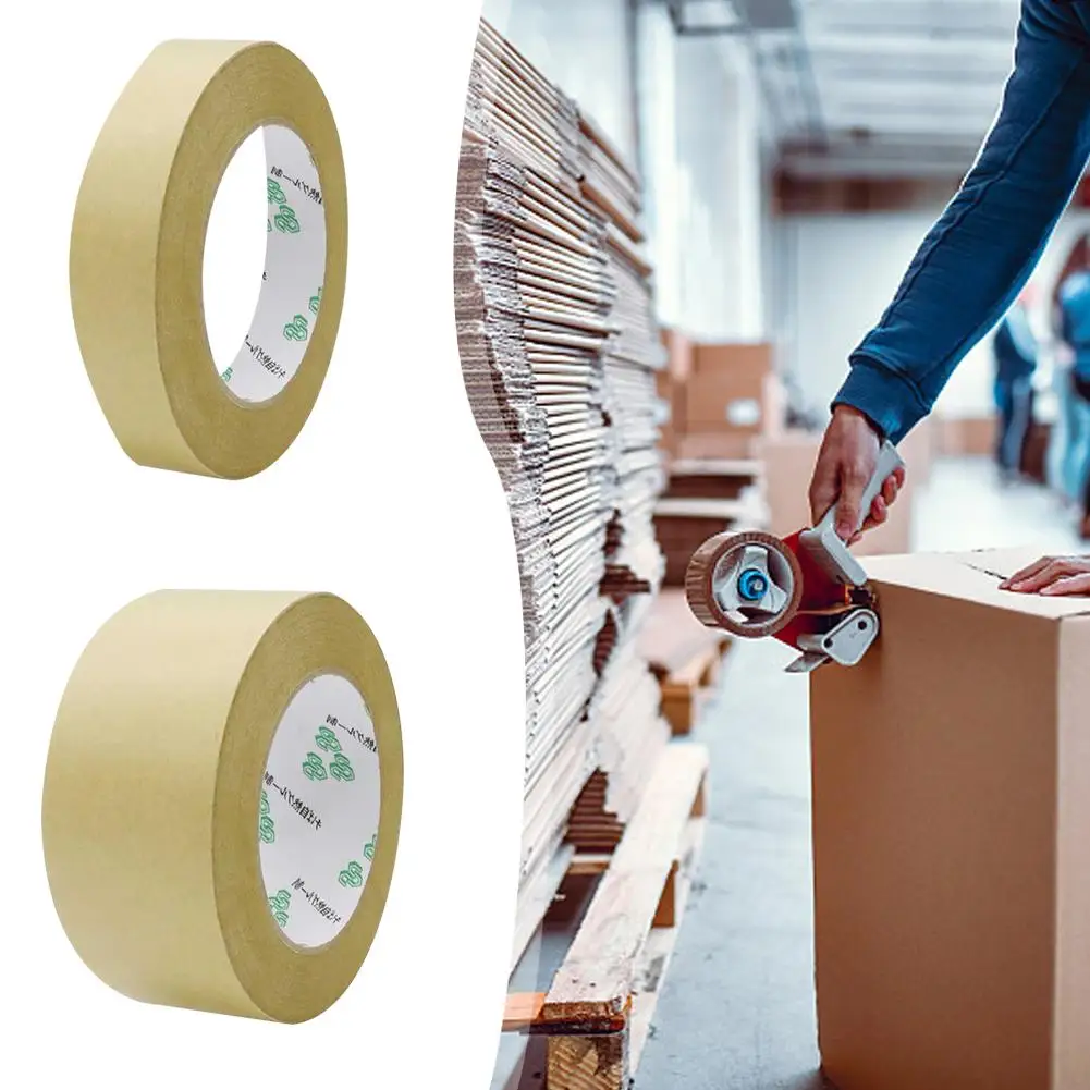 

Kraft Paper Tape Sealing Self Adhesive Tape Car Painting Album Mounting Frame Photo Shelter 30m Tape roll Waterproof Paper Y6Y3