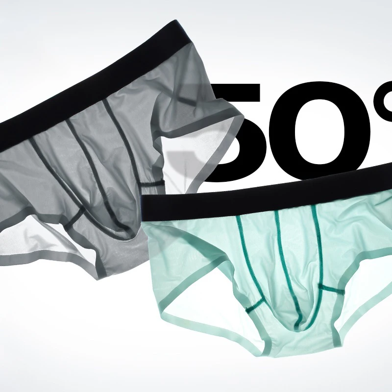 3 Pcs Mens Breathable Ice Silk Boxer Briefs Shorts Seamless Ultra-thin Boxershorts Plus Size Panties Underpants Underwear