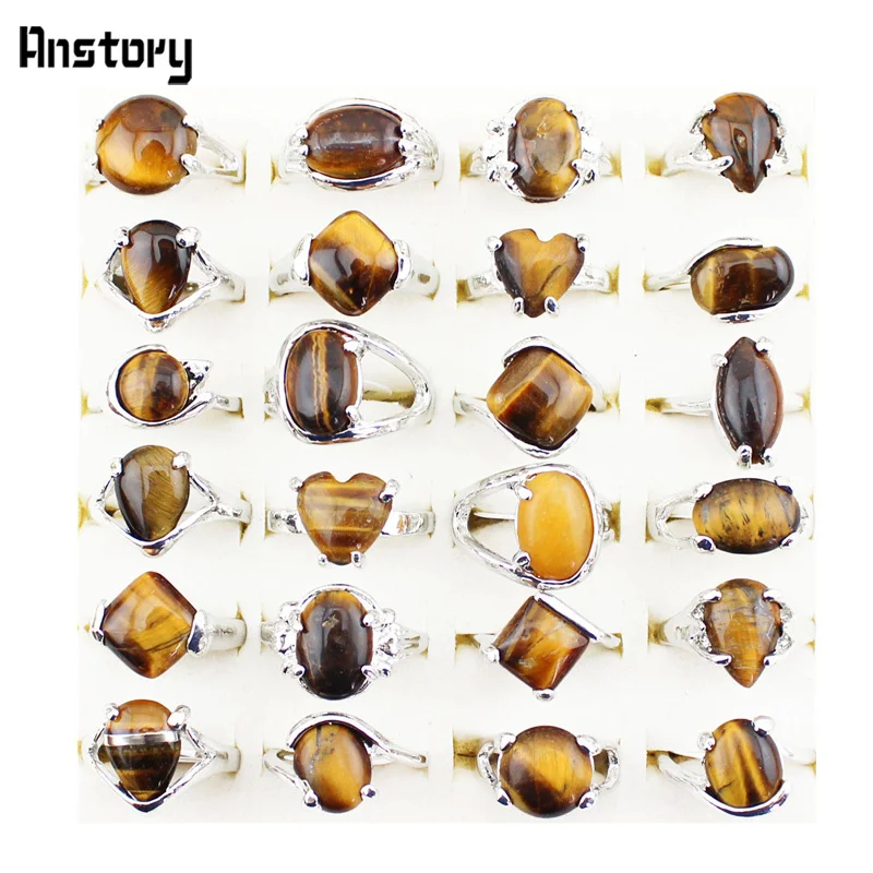 Модные украшения оптовая продажа лот 10 шт. Посеребренная смешанный Дизайн камень